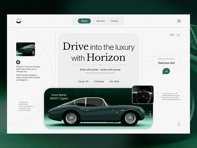 Vintage Car Exhibition Webpage animation appdesign branding design designsystem figma graphic design mobile app motion graphics tprototyping ui uiux ux webesign website