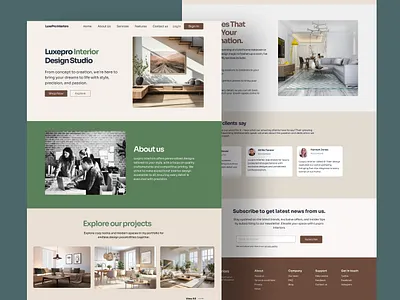 Luxepro Interior Design Studio design discover explore figma inspiration interior design ui website