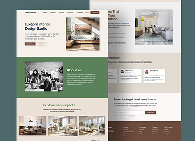 Luxepro Interior Design Studio design discover explore figma inspiration interior design ui website