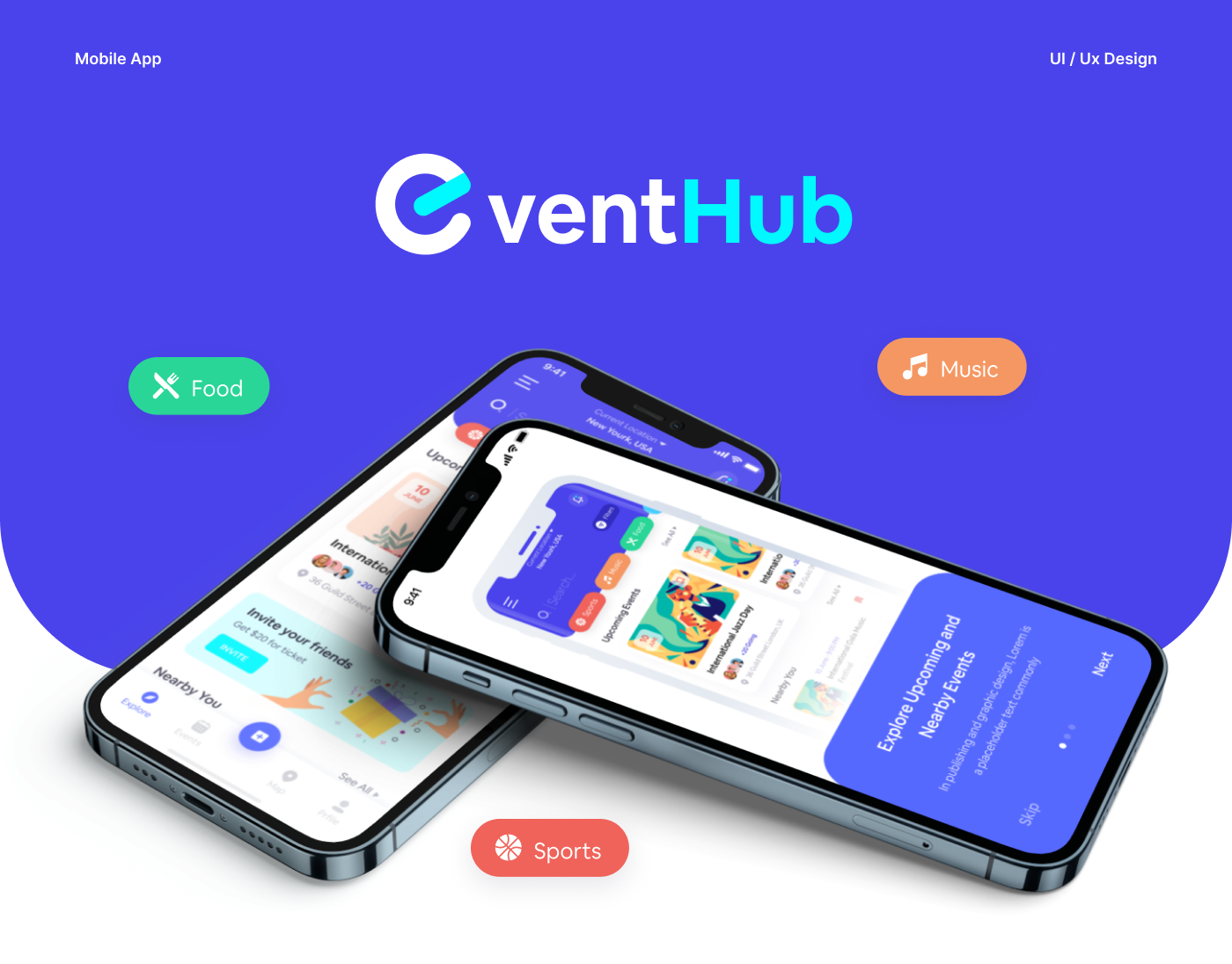 Event Hub | Event booking Mobile Application design event booking app event planning mobile app ui design