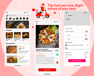 Food Ordering App UI 3d animation branding design dribble facebook graphic design illustration logo motion graphics ui ux vector youtube