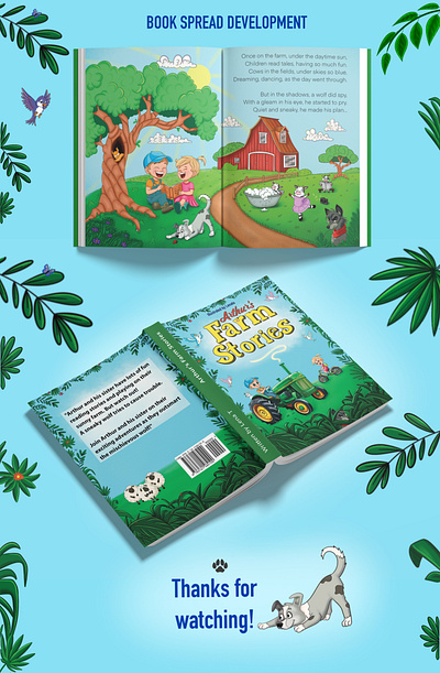 Illustration child book “Farm Stories” book cover book design child book illustration