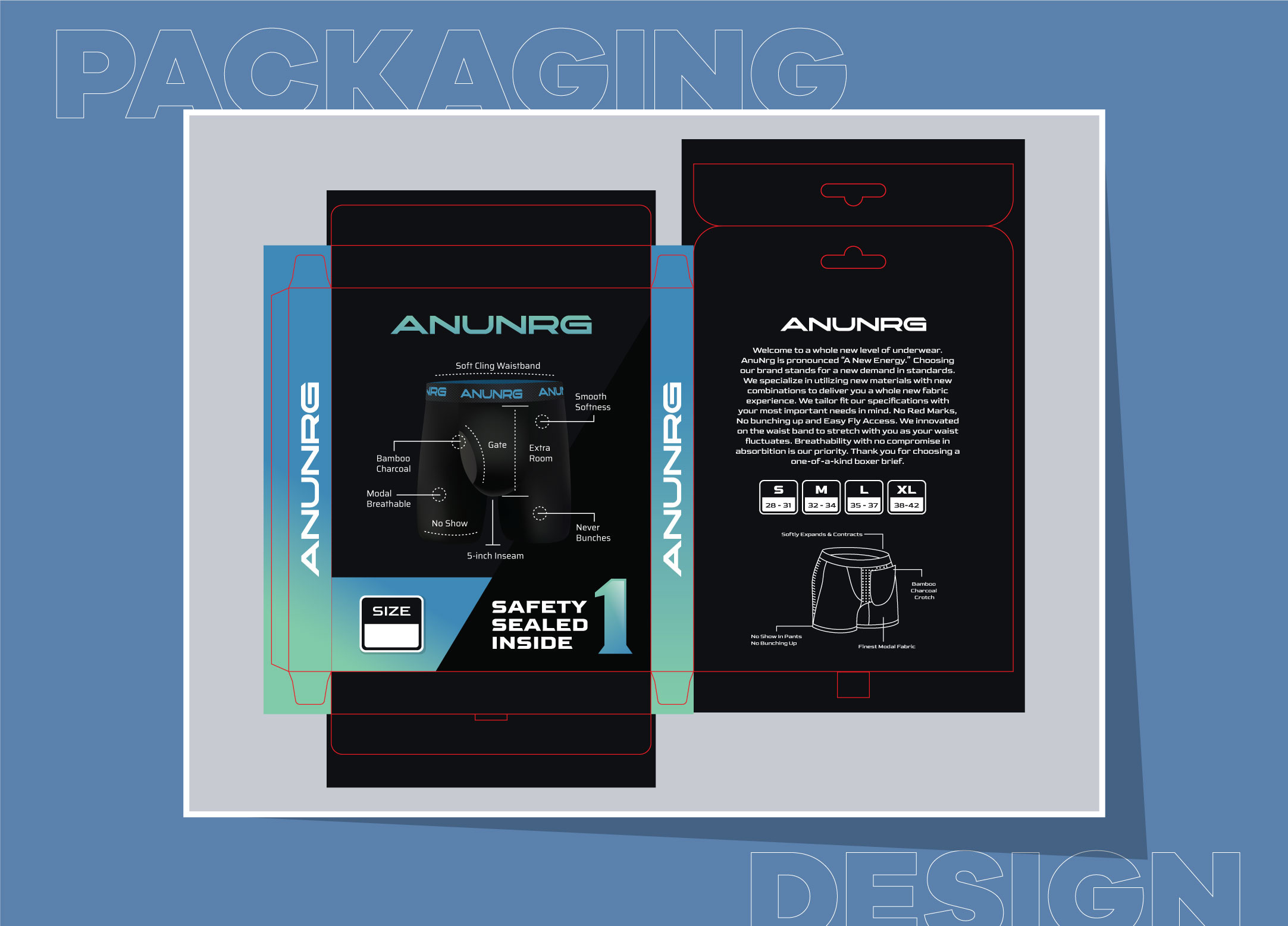 Anu Nrg Logo & Packaging Design 2024 trend anunrg logo best design boxer illustration brand identity design trend designer need packaging design short boxer design under wear logo underwear brand us underwear brand wrap design
