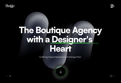 Introducing Beige 3d animation agency landing page agency website beige boutique agency coming soon dark ui design agency launch portfolio
