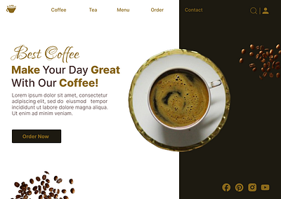 Coffee Website Landing Page branding coffe landing page coffee design graphic design landing page poster ui ui design website