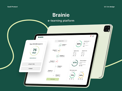 Brainie | SaaS Product | E - learning Website e learning exams saas product ui ux web design website
