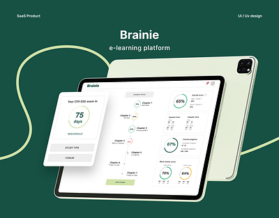 Brainie | SaaS Product | E - learning Website e learning exams saas product ui ux web design website