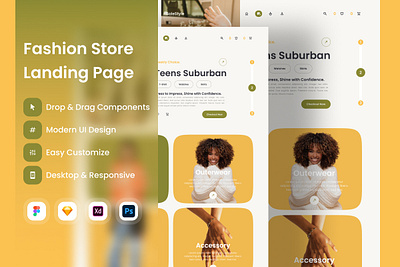 SoleStyle - Fashion Store Landing Page application apps fashionable interface landing layout merchandise page retail screen store stylish user wear website