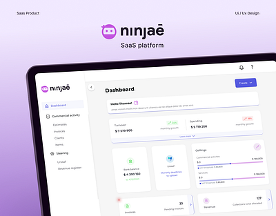Ninjae | Fintech | SaaS Platform dashboard fintech saas website web design