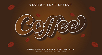 Coffee 3d editable text style Template cookie