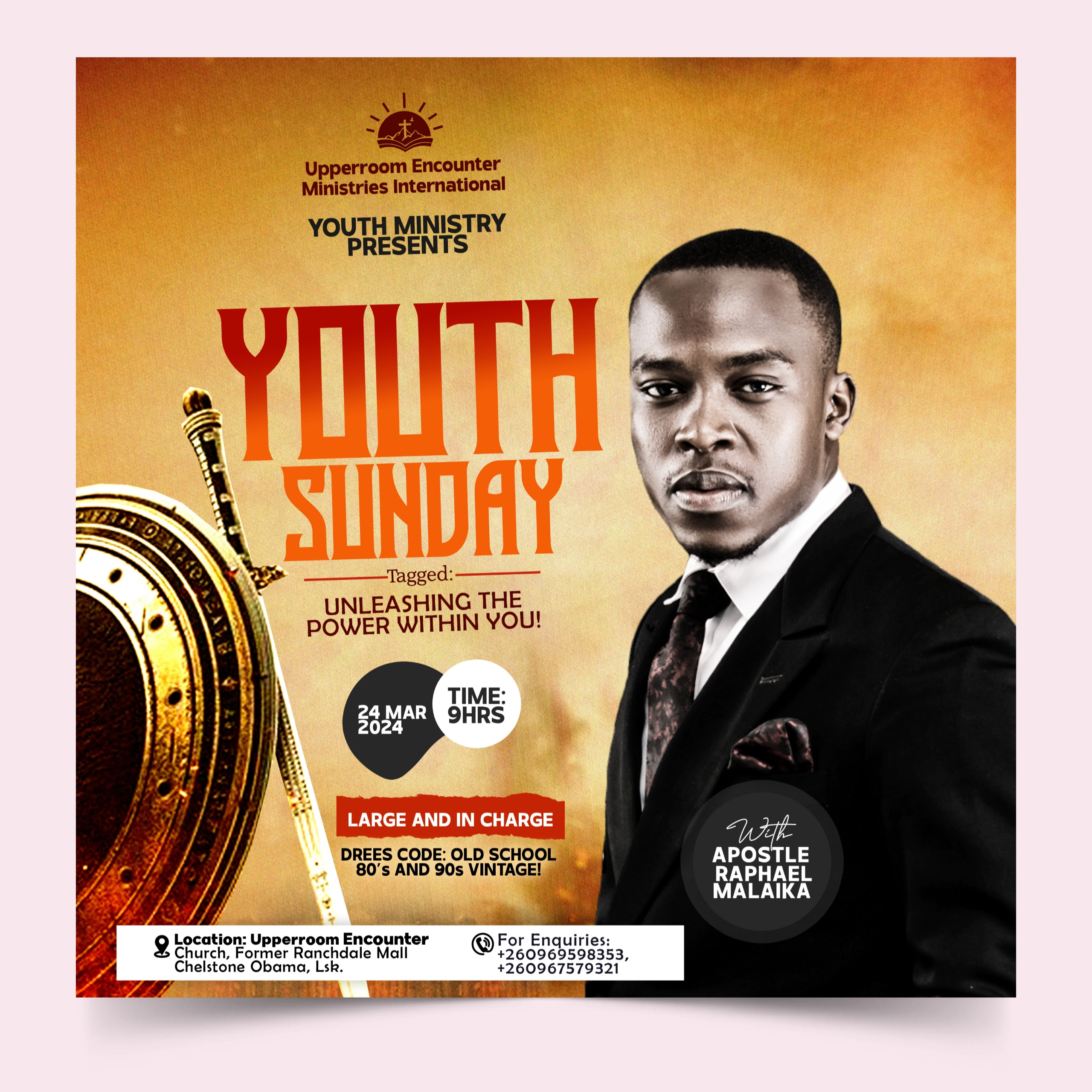 Example of YOUTH SUNDAY CHURCH FLYER TEMPLATE