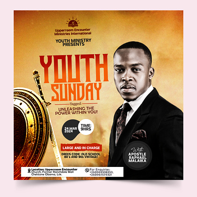 YOUTH SUNDAY CHURCH FLYER TEMPLATE church flyer graphic design