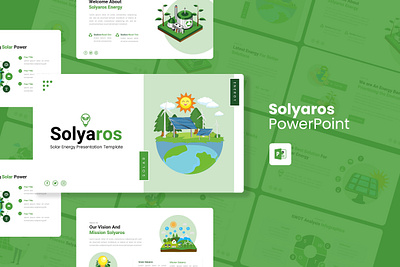 Solyaros PowerPoint Template business green gsl key modern ppt pptx presentation template solar energy solyaros ui website white