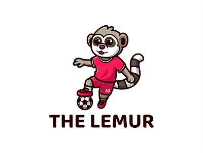 LEMURS PLAYING FOOTBALL brand brand identity branding cartoon cute icon identity illustration logo mascot