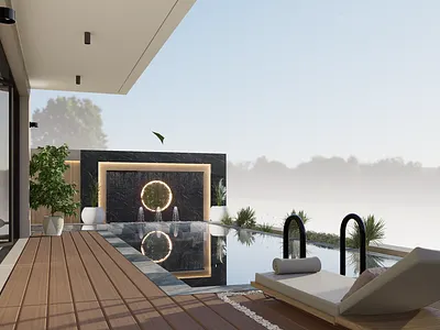 Nature's Vista: Poolside Serenity 3d animation architect branding creative homedesign illustration inspiration interior design view visualization