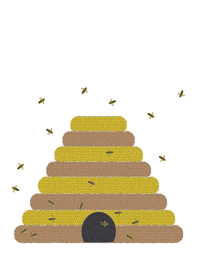beehive bee beehive bumblebee chriscreates chrismogren design drawing honey illustration