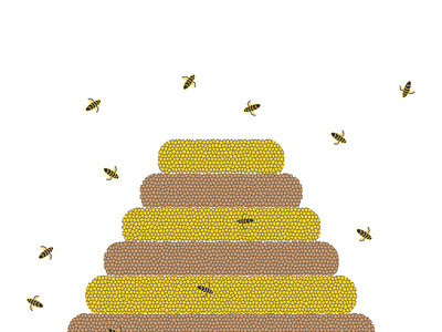 beehive bee beehive bumblebee chriscreates chrismogren design drawing honey illustration