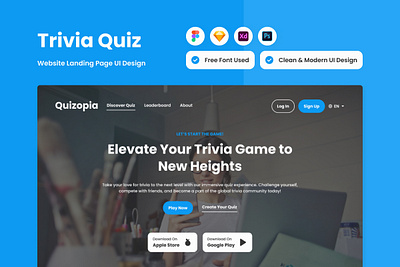 Quizopia - Trivia Quiz Landing Page V1 landing layout ui ux website