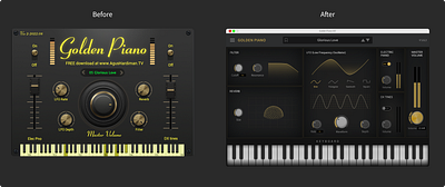 Golden Piano VST plugin redesign plugin design product design ui