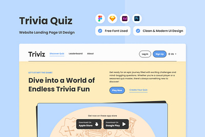 Triviz - Trivia Quiz Landing Page V1 landing layout ui ux website
