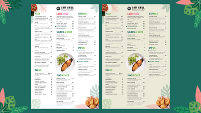 PAU HANA's Restaurant and Bar Food Menu bar figma food food menu design hawaiian hawaiian menu hawaiian restaurant menu design restaurant menu visual design