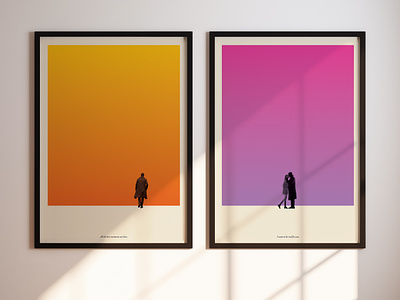 Blade Runner 2049 Poster Series cinema film gradient graphic design minimalist movie quote poster print design silhouette synthwave