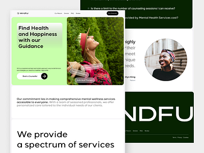Mindful - Mental Health Consultation graphic design green healthcare mentalhealth ui uiux website wellness
