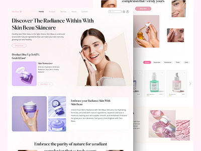SkinBeau - Skincare Landing Page app graphic design ui uidesigner uiuxdesign