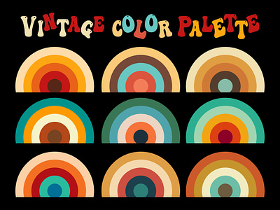 Vintage Color Palettes 3d animation brand branding color palette design graphic design illustration illustrator logo motion graphics retro ui ux vector vintage