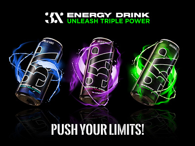 X3 Energy Drink - Label Design brand branding graphic design industrial design label design packaging