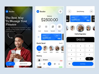 Finance Mobile App app application banking e wallet finance finance app fintech minimal mobile mobile app mobile finance modern ui money transfer ui ux wallet