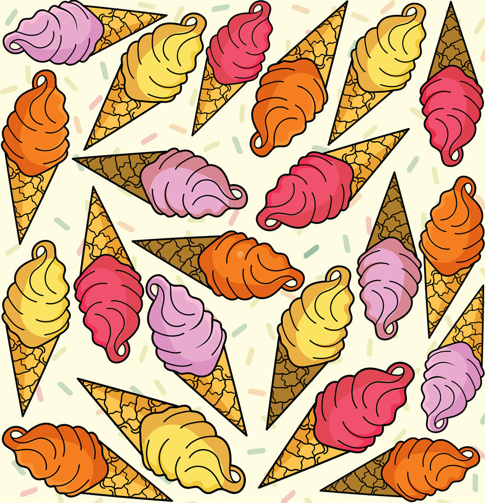 Colorful story banner for ice cream shop branding cartoon doodle icons food doodle food illustration graphic artist graphic design ice cream ice cream illustration icon icons illustration infograp ui vector