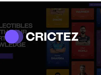 CRICTEZ NFT MARKETPLACE card cricket darkui marketplace nft trade ui uiux ux webdesign webui