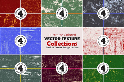 Illustrator Colored Vector Texture Collection branding design effect illustration ink art modern photo effect photoshop photoshop action ui