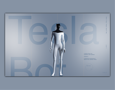 A web design for the Tesla Bot figma tesla tesla bot tesla bot ux ui design tesla bot web design tesla bot website tesla motors tesla web design tesla website web design