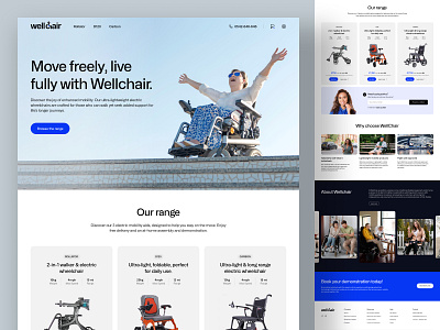 Landing page design branding cart ecommerce landing page design listing product responsive ui website wheelchair
