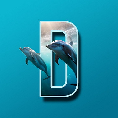 DOLPHIN IN D LETTER branding graphic design logo ui vector