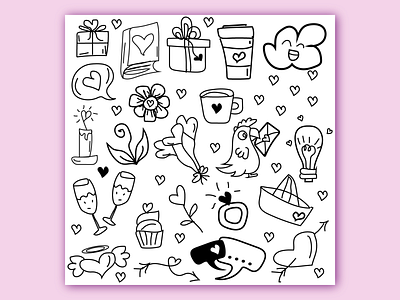 #Heart Doodles....!!! 3d animation art banner branding doodles flower graphic design heart love photoshop romantic social media ui valentine work