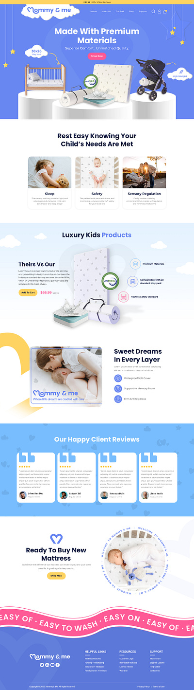 Baby Products Website Design baby branding creative work design graphic design landing page mommy products ui website