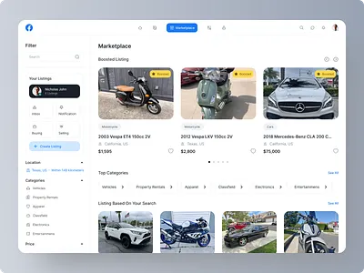 Facebook Marketplace - Redesign design facebook figma light mode marketplace mockup product design redesign revamp secondhand ui ui ux ui design uidesign uiux used web website