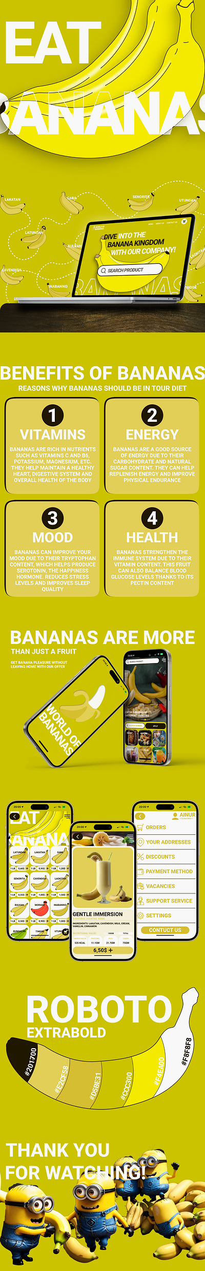 Bananas are not just a fruit. They are a whole world! abstract art banana figma illustration product design sale uiux vector web design website