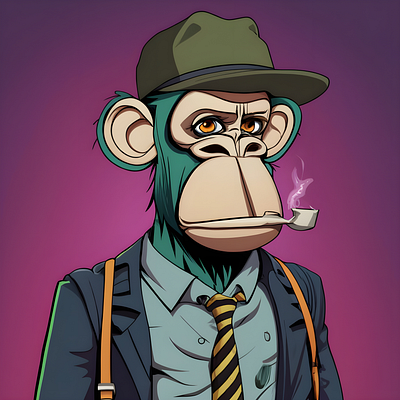 A Detective Monkey Design (6) Nft Style 3d branding graphic design logo