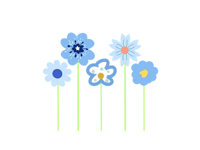 Little Blue Flowers - Aesthetic Colorful Simplicity Floral art asthetic beautiful blue colorful cool cute design drawing floral flowers gifts illustration little nature simple spring summer vintage watercolor