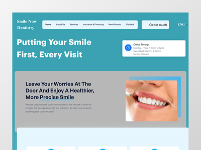 Smile Now Dentistry Website branding graphic design ui web
