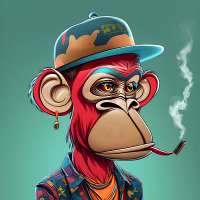Evil Red! Gangster Monkey Design (12) Nft Style 3d branding graphic design logo