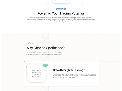 Opofinance Website section animate creative design landing page section ui ui design ui website web design website