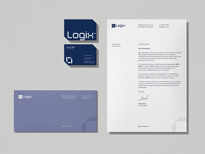 Logix™ — Visual Identity brand identity business business cards cargo corporate custom design envelope freight graphic design letterhead logistics logo minimal shipping stationery transport trucking visual identity wordmark