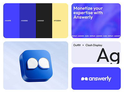 Answerly Branding summary 3d brand identity branding design studio graphic design illustration logo logo design startup startup branding ui design uiux