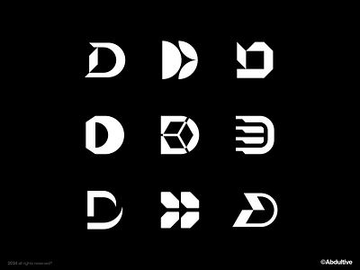 Lettermark D-01 | Marks exploration brand branding design digital geometric graphic design icon letter d logo marks minimal modern logo monochrome monogram negative space