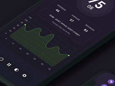 Sound Meter App Design Concept app design concept icon design light dark ui concept meter icon noise icon concept sound meter app design sound meter icon sound meter icon concept ui design ui ux